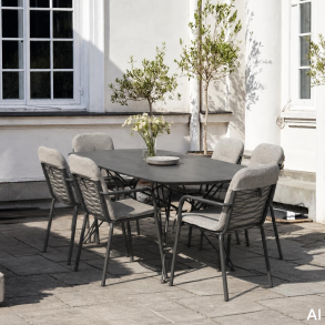Pure Ellipse havebord m/6 Ivy wire + 6 ivy helhynder, antracit