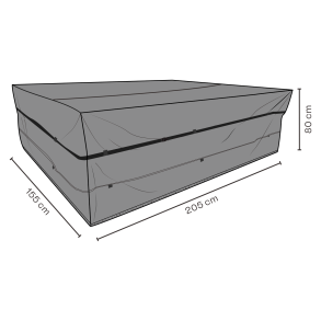 M�belovertr�k t/havem�bels�t L205xB155xH80, sort