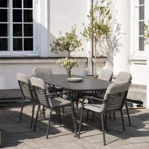 Pure Ellipse havebord m/6 Ivy wire + 6 ivy helhynder, antracit