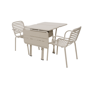 Ivy Pipe havest med 2 stole, taupe