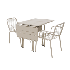 Ivy Wire havest med 2 stole, taupe