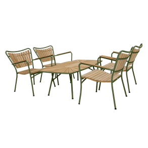 Marguerit lounges�t med stole - olivengr�n